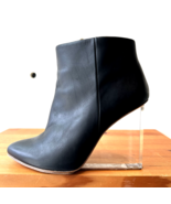 40 / 9.5 - H&M Maison Margiela Black Leather Plexi Clear Wedge Boots 0316KC - $68.00