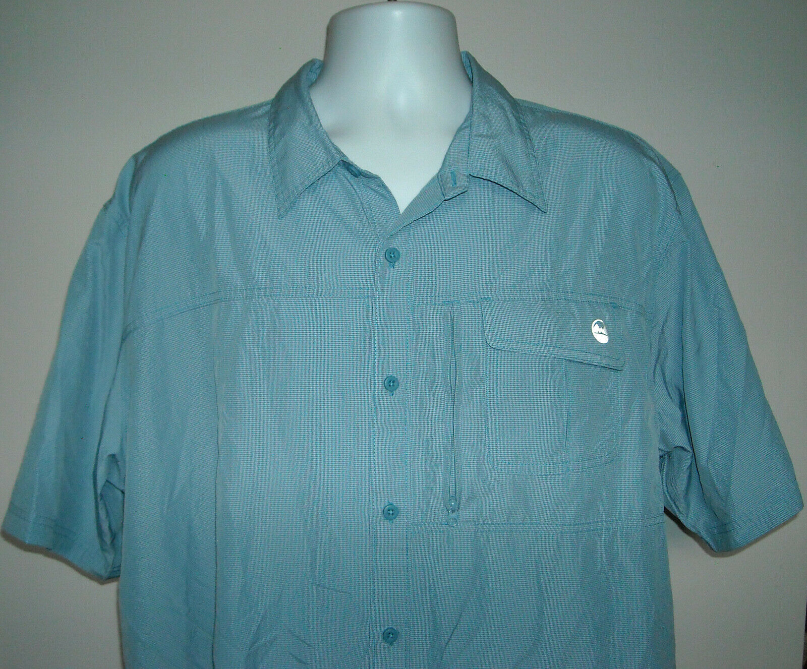 Wrangler Vented Sport Fishing Shirt Mens XXL Blue Polyester Nylon Blend - £22.85 GBP