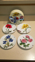 Pier 1 Imports Set of Four (4) Floral Porcelain Salad Plates (NEW) - £31.12 GBP