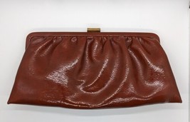 Vintage Clutch GARAY Handbag Maroon Red Unique Purse Rare Bag 50s 60s - £56.07 GBP