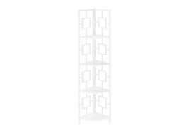 Modern White Corner 4-Tier Bookshelf Bookcase Etagere Office 62&quot;h - $2,068.26 MXN