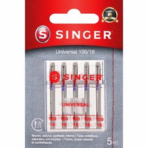 Singer Universal Regular Point Machine Needles 5/Pkg-Size 16/100 - £11.88 GBP