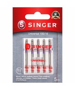 Singer Universal Regular Point Machine Needles 5/Pkg-Size 16/100 - £12.07 GBP