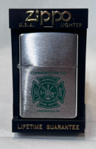 2000 Zippo Community Fire Co Landingville PA Chrome Cigarette Lighter Sealed - £55.28 GBP