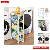 Durable Alloy Steel Rolling Cart - Space-Saving Storage for Baths &amp; Kitc... - $65.29