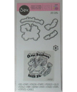 Sizzix Jen Long Framelits w/Stamps CHASE RAINBOWS WITH ME Unicorn Valent... - $31.71