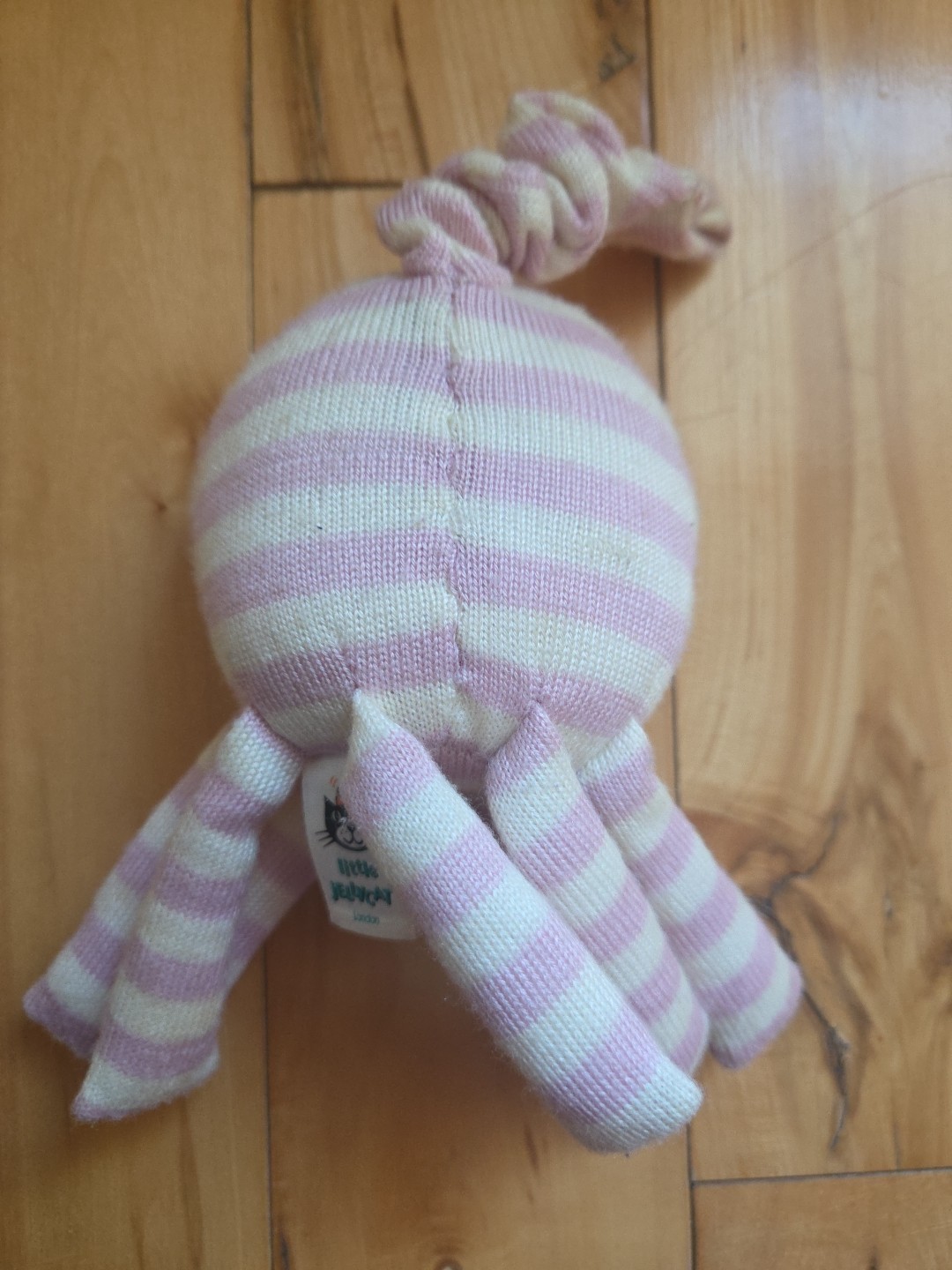 Little JELLYCAT Octavia Octopus Jitter Pink White Wiggles and Jiggles Pull Chord Item image 3