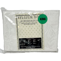 Belgium Dot King Size Flat Sheet Cotton White NEW - $14.24