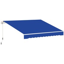 Outsunny 8&#39;x7&#39; Manual Ret retractable Blue Patio Awning Sun Shade - $213.99