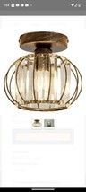 Modern Semi Flush Mount Ceiling Light Fixture E26 Mini Crystal Chandelier Bronze - £38.93 GBP