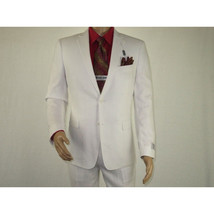 Adolfo Men's Linen Suit summer suit Breathable and comfortable C500 White image 13