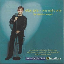 Elton John - The Independent On Sunday 2001 Promo Uk &#39;one Night Only&#39; Cd Sampler - £1.00 GBP