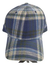 Backpacker Strapback Baseball Hat Blue Green Plaid Cotton Cap NWT - £14.10 GBP