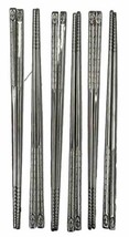X 6 pairs Stainless Steel Fancy 9” Chopsticks Embossed Torch (12 Chop St... - $16.73