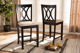 Asgart Sand Fabric Espresso Brown Counter Height Pub Chair Set of 2 - $3,530.89 MXN