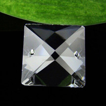 150pcs 14mm Clear Glass Square Crystal Beads Prisms Chandelier Lamp Chain Parts - £14.63 GBP