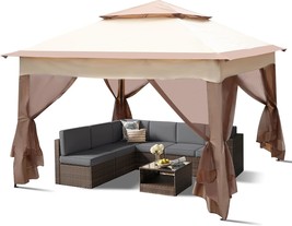 11&#39;X11&#39; Pop Up Gazebo With Mosquito Netting Canopy Tent With Sidewalls,,... - £168.80 GBP