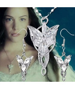 Lord of the Rings Vintage Arwen Evenstar LOTR Fairy Princess Necklace &amp;E... - $40.16