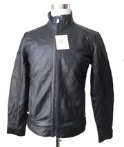 Calvin Klein Men&#39;s size S Genuine Leather Black Jacket Racing Style  - £305.89 GBP
