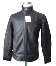 Calvin Klein Men&#39;s size S Genuine Leather Black Jacket Racing Style  - £307.22 GBP