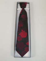 Men's Vito Rofolo From Italy Tie Hankie Gift 100% Silk VR-29 Black Red Floral image 3