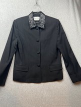 Vintage Lord &amp; Taylor Wool Blazer Jacket Womens Size 10 Sequins collar Timeless - £17.27 GBP