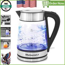 Premium 1.7L Glass Electric Tea Kettle with Blue LED - Fast Boil &amp; Auto ... - $775.27 MXN