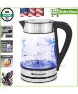 Premium 1.7L Glass Electric Tea Kettle with Blue LED - Fast Boil &amp; Auto ... - $58.73 CAD