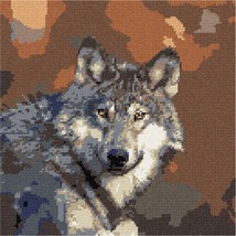 Pepita Needlepoint kit: Gray Wolf, 10&quot; x 10&quot; - £62.27 GBP+