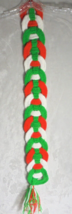 Vintage Christmas Needlepoint Yarn Red Green White Circles Bell Hanging ... - £5.73 GBP