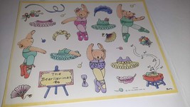 Vtg Teddy Bear Dress Up Activity Sticker Sheet BEARLLERINAS Ballet Hallm... - $11.88