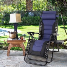 Blue Maison Arts Padded Zero Gravity Lawn Chair Anti Gravity Lounge Chair - £103.86 GBP