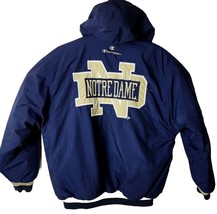Notre Dame By Champion Men XL Removable Hood Puffer Logo College Football Jacket - $90.29