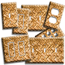 Rustic Wicker Straw Weave Look Light Switch Outlet Wall Plate Country Home Decor - £9.58 GBP+