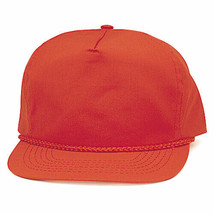 Orange Trucker Hat 5 Panel Cotton Twill Adjustable Snap Back Hat 1dz New... - £75.51 GBP