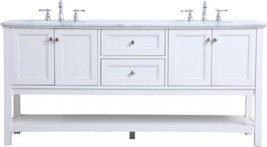 Bathroom Vanity Sink Contemporary Double 72-In Brushed Nickel White Silver - £2,732.99 GBP