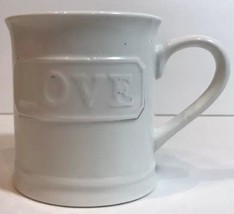 Home Essentials Ceramic  "LOVE" Coffee Mug Embossed - $21.78