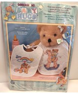 Dimensions Stamped Cross Stitch Bear Buddy Bibs Set of 2 Kit #72819  NEW - $14.99