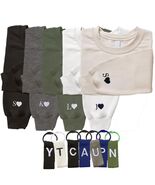 GODMERCH Embroidered Heart Sweatshirt Personalized Initial Sand Size M - $164.32 MXN