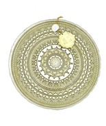 Turkish Glass White Charger Plates Hand Painted Gold Lace Set of 2 NWT W... - $79.00