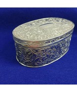 Trinket Vanity Jewelry Earring Box Embossed Metal Scroll Design Velvet L... - €27,32 EUR