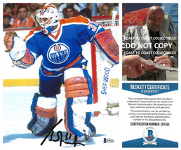 Grant Fuhr signed Edmonton Oilers Hockey 8x10 photo Beckett COA proof autograph. - £77.76 GBP
