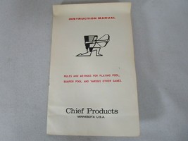 Vintage Chief Products Instruction Manual for Billiards Pool Table Minne... - £11.65 GBP