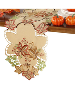 GRANDDECO Fall Thanksgiving Day Table Runner 13X36 with Maple Leaves for... - £20.40 GBP
