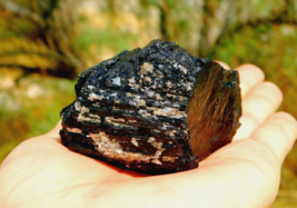 Black Tourmaline Schorl Crystal Muscovite Mica 193g Rough Specimen Prote... - £23.92 GBP