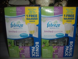 2 Febreze Noticeables Scented Oil Refills Simple Moments Springtime Winds Spring - £19.60 GBP