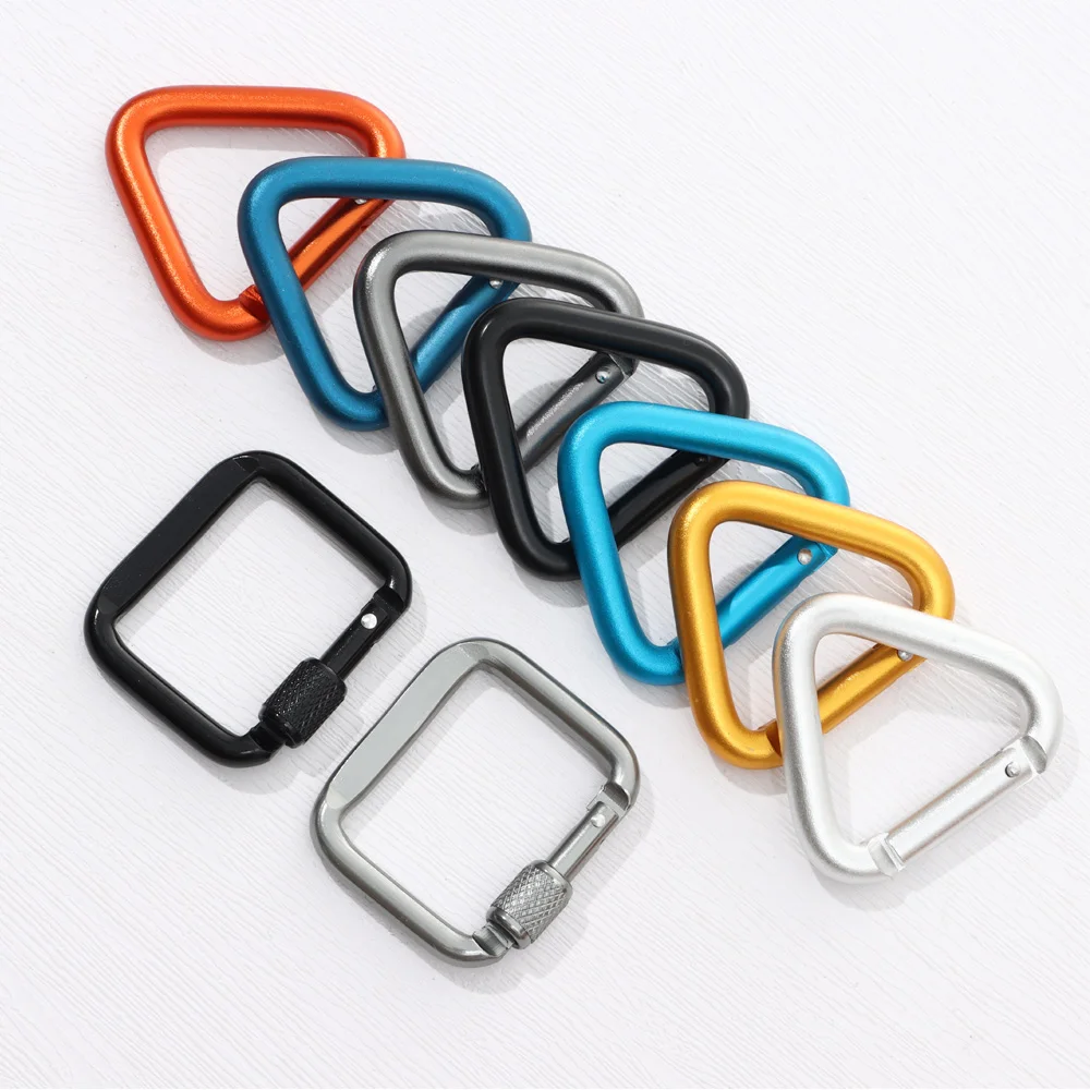 Triangle/Square Carabiner Outdoor Camping Hiking Keychain Snap Clip Hook Kettle - £8.82 GBP+