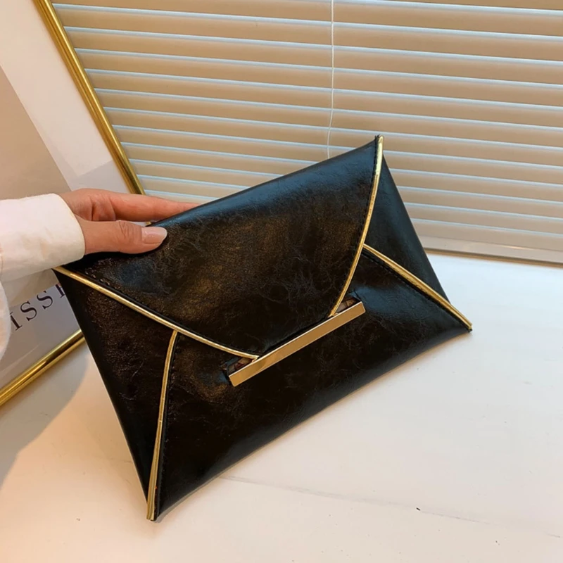 Women Casual Flat Envelope Clutch Bag Elegant PU Leather Evening Party Bag Femal - $44.00