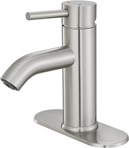 Bathroom Faucet Brushed Nickel One-Handle, Modern One Hole Bathroom Sink Faucet - $44.99