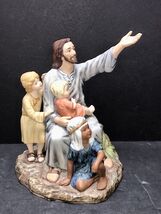 Homco Masterpiece Large Jesus Come unto Me Children Figurine 1989 Vintage - $34.00